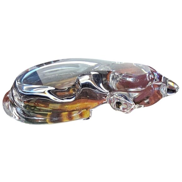 Clear Glass Cat-Shaped Trinket Dish Or Decorative Bowl, Elegant Design For Home - Picture 4 of 6